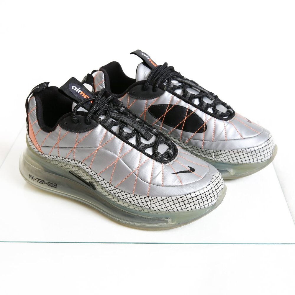 NIKE Air Max 720-818 Metallic Silver, Blk & Orange Sneakers/4.5 Youth/6 … - Picture 6 of 13